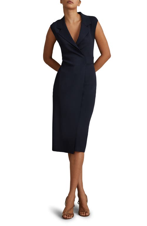 Reiss Elle Sleeveless Midi Dress Navy at Nordstrom,