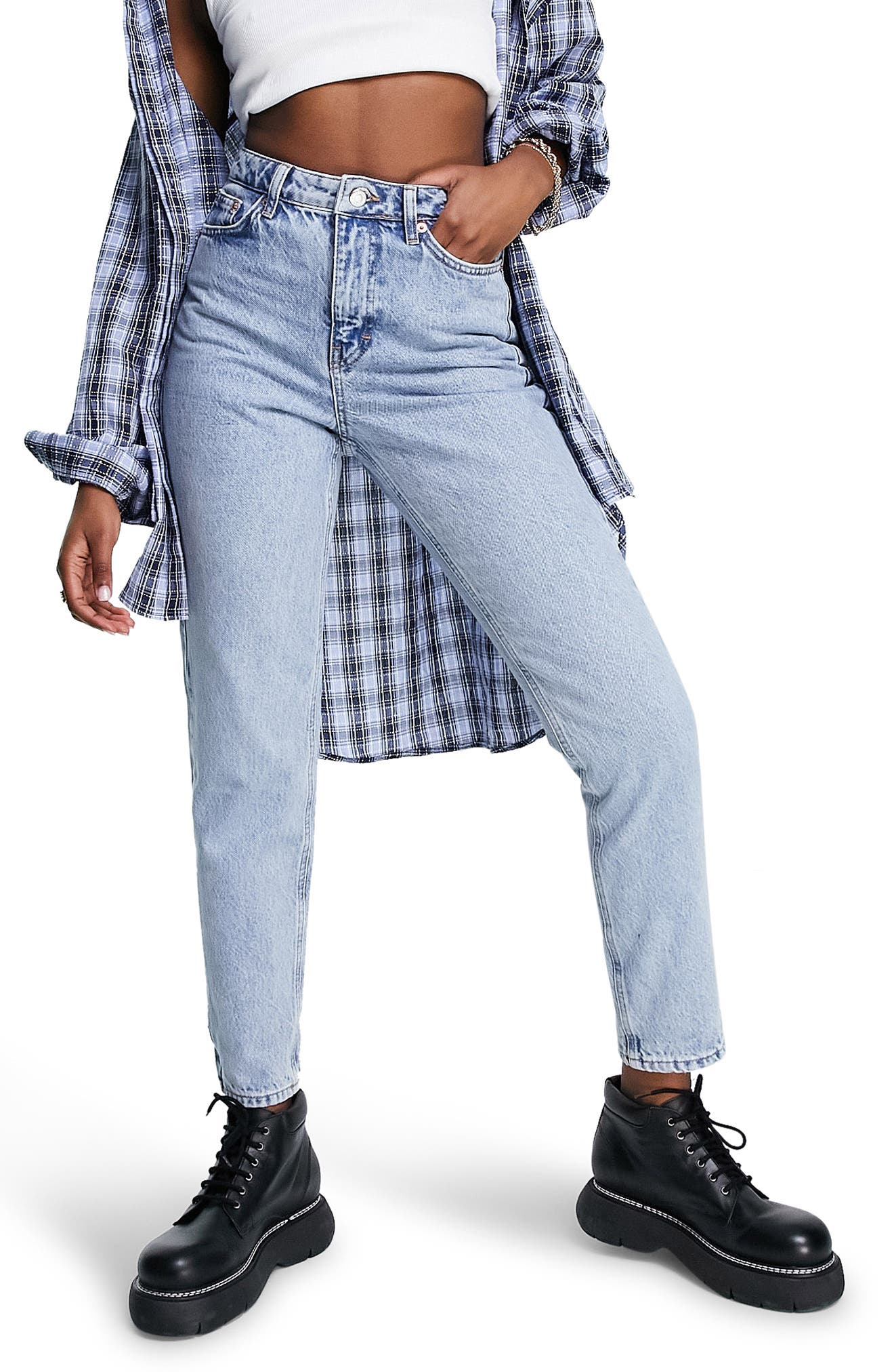 topshop light blue mom jeans