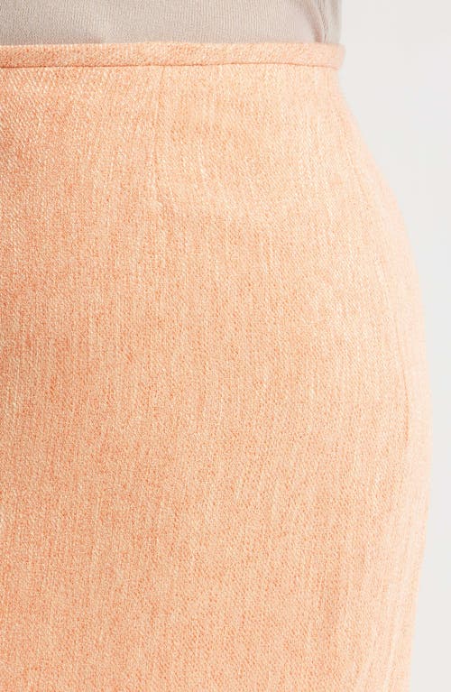 Tahari Asl Plus Size Tweed Back-slit Pencil Skirt, Created For Macy's In Salmon