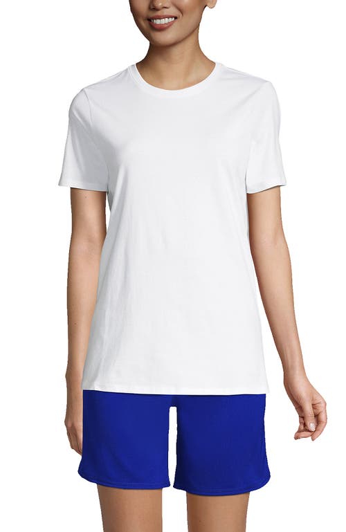 Shop Lands' End School Uniform  Tall Short Sleeve Feminine Fit Essential T-shirt In White