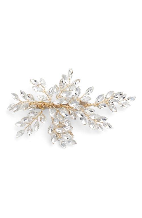 Brides & Hairpins Sahara Crystal Leaf Bendable Hair Clip in Gold