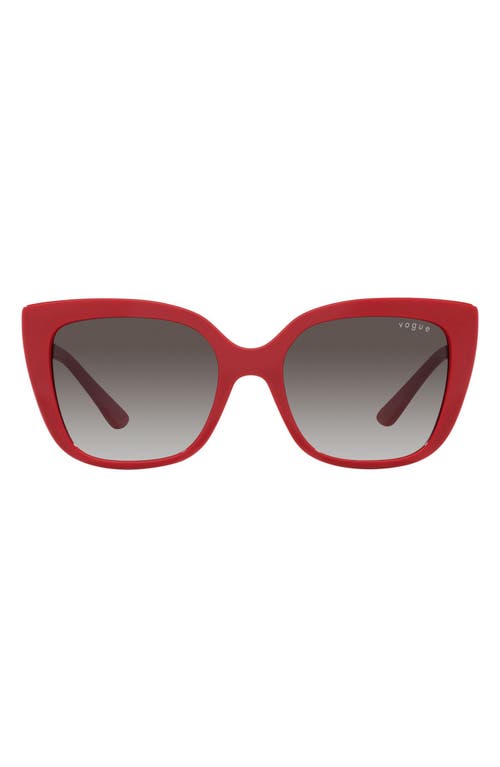53mm Gradient Square Sunglasses in Red