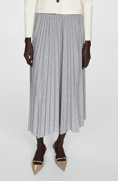 Mango Women's Pleated Long Skirt In Medium Heather Grey