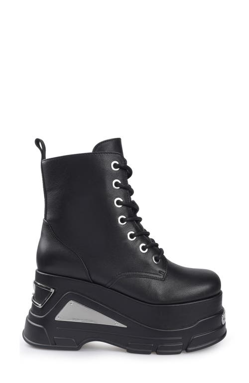 Shop Zigi Cataleya Platform Combat Boot In Black Leather