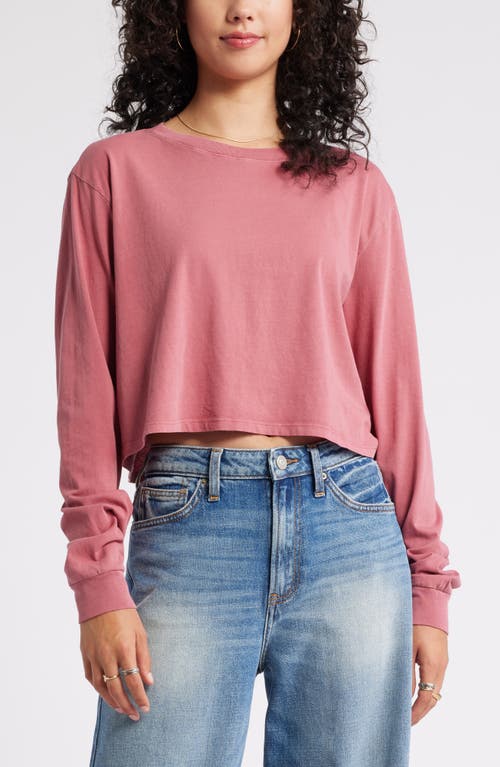 Shop Bp. Oversize Crewneck Crop T-shirt In Pink Mauve