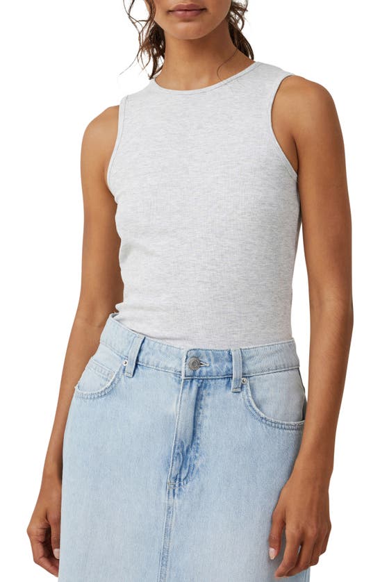 Shop Cotton On The One Rib Tank In Light Grey Marle