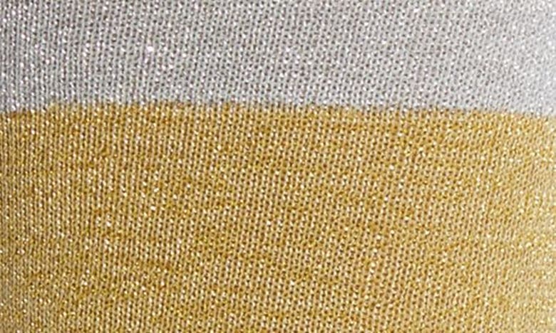 High Heel Jungle Varsity Metallic Knit Socks In Gold