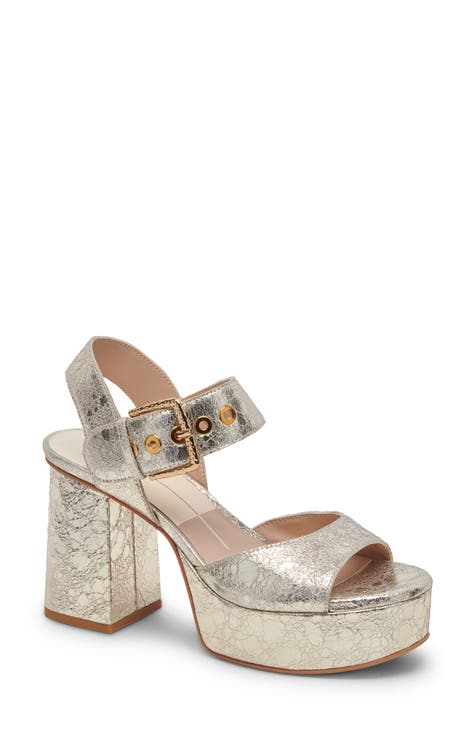 Women's Metallic Strappy Sandals & Heels