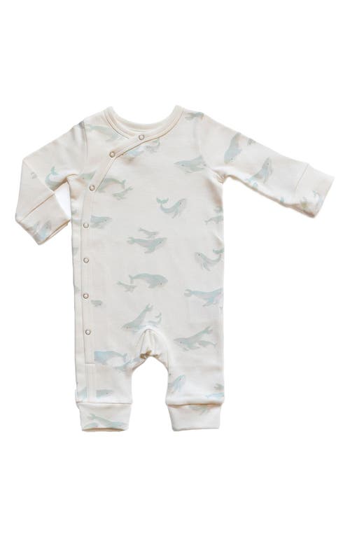 Pehr Follow Me Whale Print Organic Cotton Romper at Nordstrom, Size 0-3M