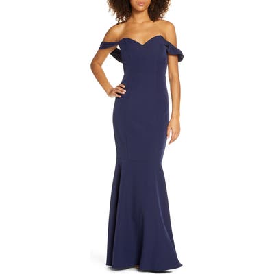 Wayf The Gabrielle Strapless Trumpet Gown, Blue