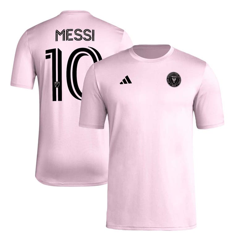 Shop Adidas Originals Adidas Lionel Messi Pink Inter Miami Cf Pregame T-shirt