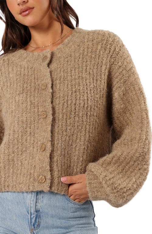 Petal And Pup Petal & Pup Albertine Bouclé Crop Cardigan In Brown