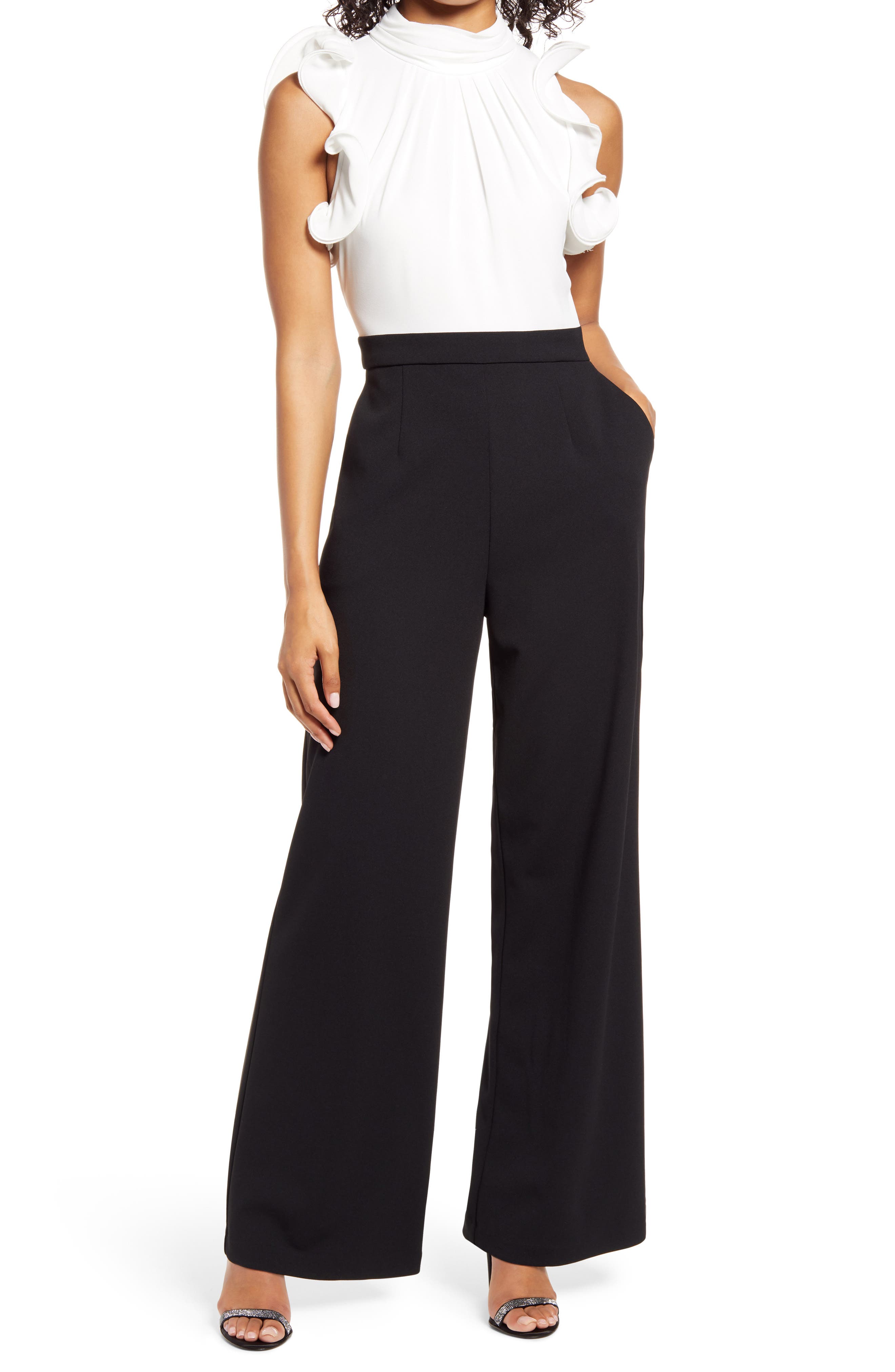 vince camuto mixed media top