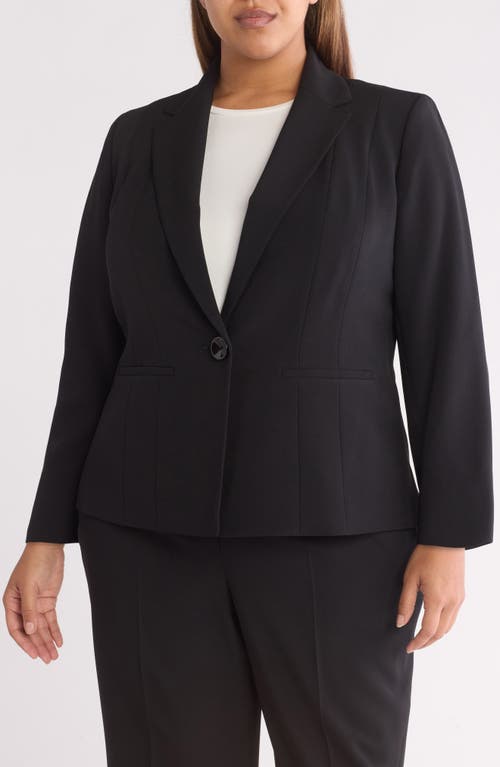 Shop Kasper Paneled Seam One-button Blazer In Black