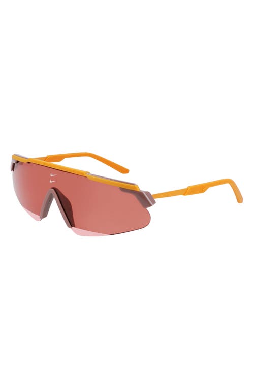 Nike Marquee 66mm Oversize Shield Sunglasses In Monarch/vermillion