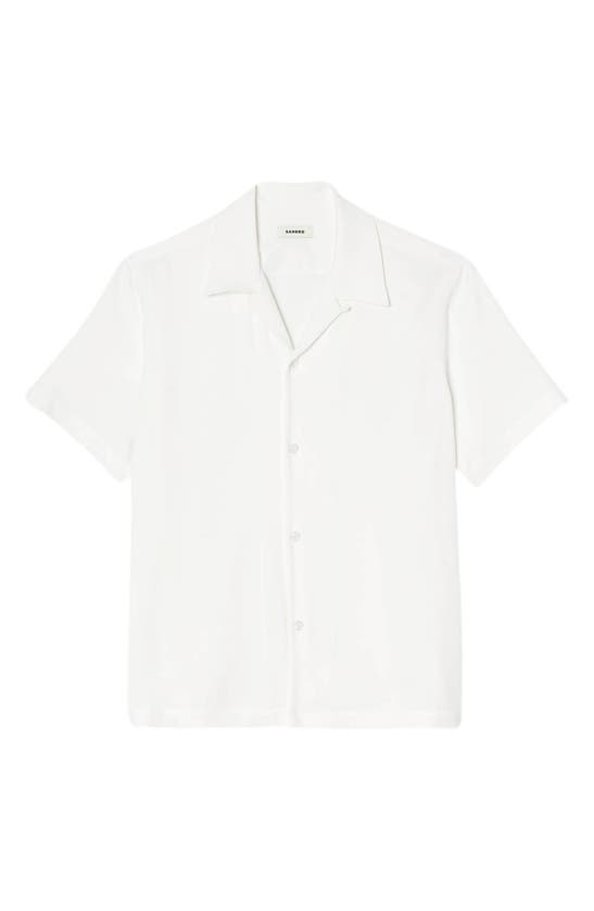 Shop Sandro Requin Short Sleeve Solid Button-up Shirt In White