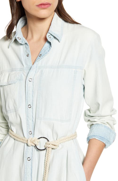 Shop Ag Taylor Long Sleeve Denim Shirtdress In Volte