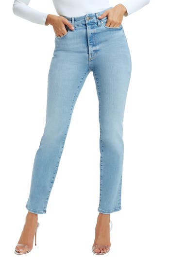 GOOD AMERICAN GOOD AMERICAN ALWAYS FITS GOOD CLASSIC STRAIGHT LEG JEANS 