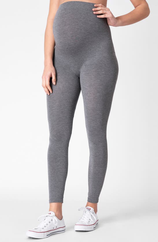 Shop Seraphine Over The Bump Maternity Leggings In Grey