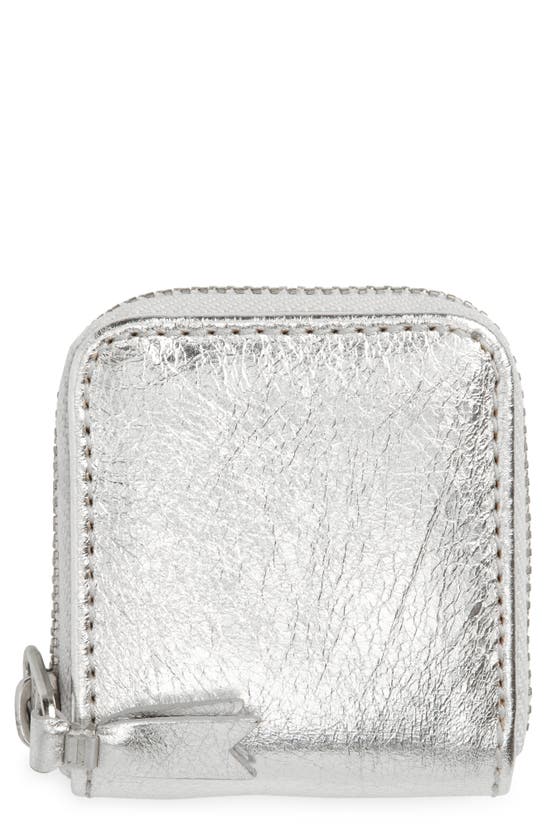 Shop Comme Des Garçons Leather Wallet In Silver