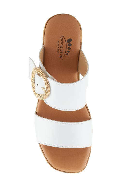 Shop Spring Step Mares Platform Wedge Slide Sandal In White