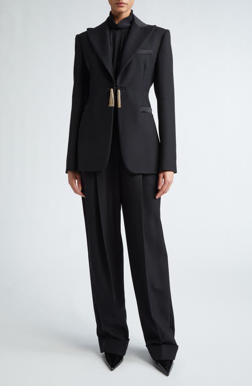 Shop Max Mara Street Pleated Cotton Twill Tapered Pants In Black