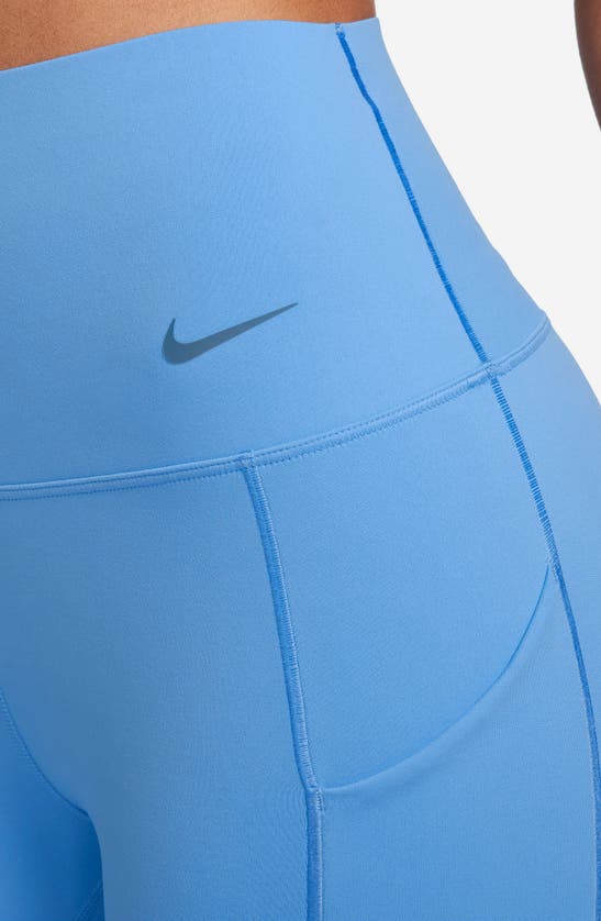 Shop Nike Universa Medium Support High Waist 7/8 Leggings In University Blue
