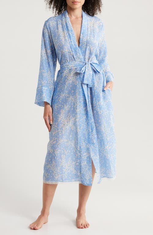 Cheri Blossom Cotton & Silk Robe in Powder Blue