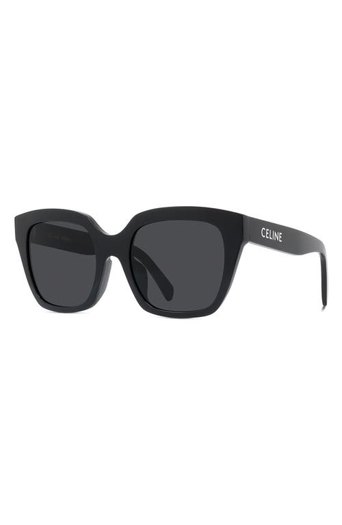 Celine Monochroms Cl 40198f 01a Butterfly Sunglasses In Shiny Black/smoke