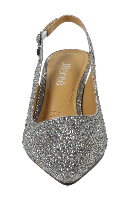Shop J. Reneé Ferryanne Pointed Toe Slingback Pump In Pewter Glitter/rhinestones