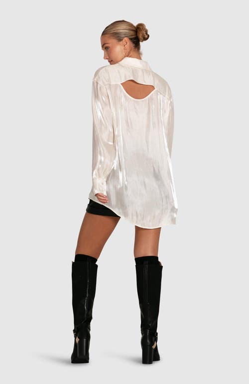 Belle & Bloom Back To You Irredescent Shirt In White