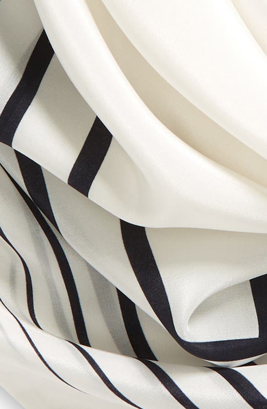 Shop Vince Graduated Stripe Silk Scarf In White