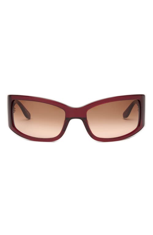 Shop Dezi X Monet Montay 61mm Shield Sunglasses In Deep Red/brown Red Gradient