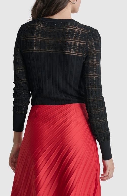 Shop Dkny Mix Rib Sweater In Black