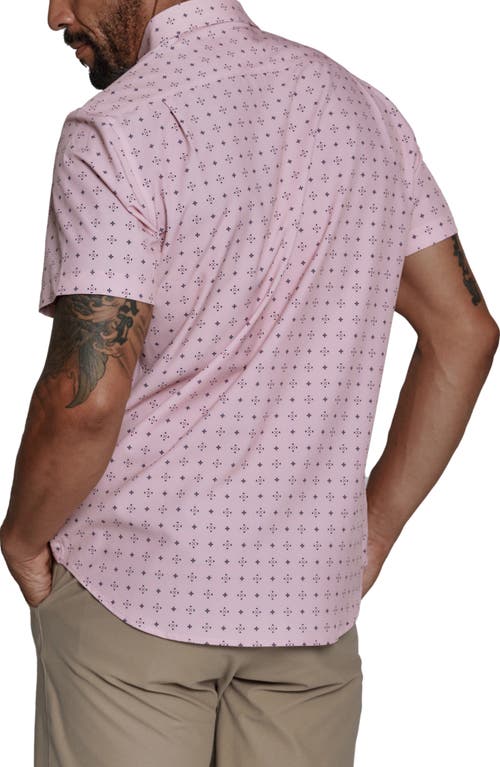 Shop 7 Diamonds Ronin Medallion Print Short Sleeve Performance Button-up Shirt In Rose