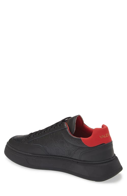 Valentino By Mario Valentino Tommy Low Top Sneaker In Black Amaranto