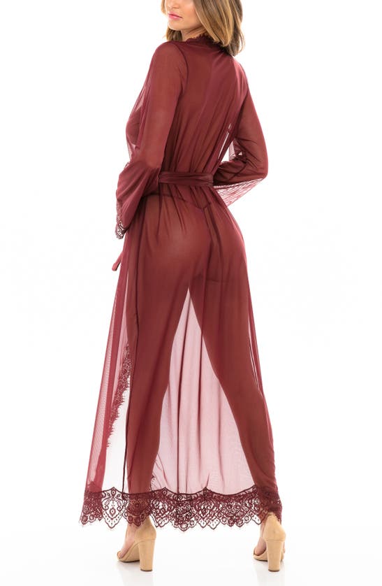 Shop Oh La La Cheri Provence Long Robe & Thong Set In Red