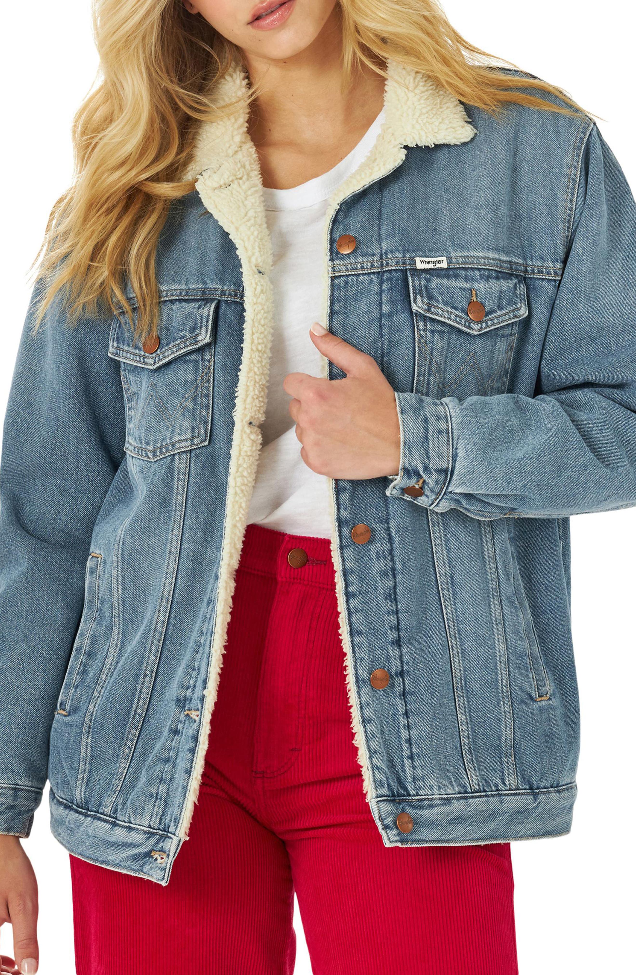 wrangler shearling denim jacket