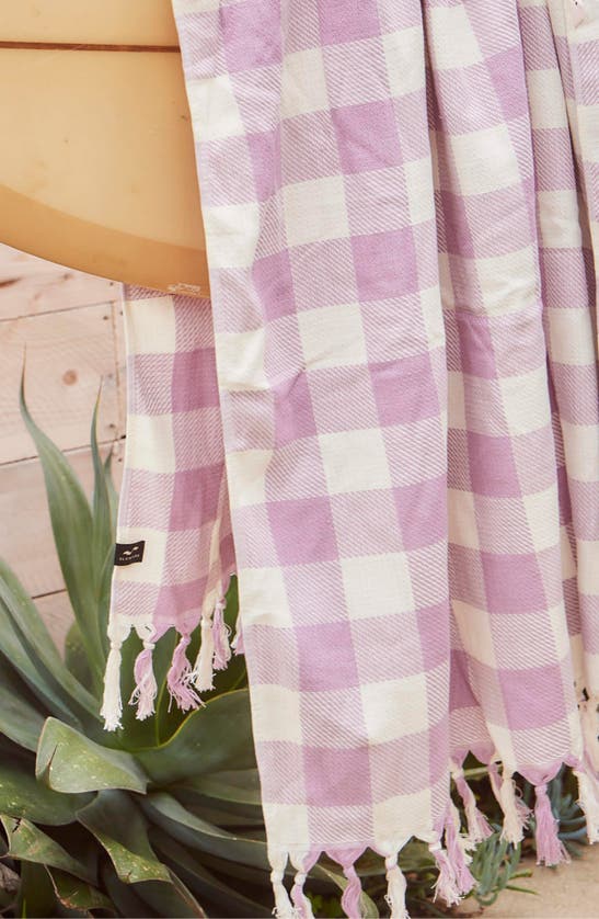 Shop Slowtide Ravello Fringe Cotton Beach Towel In Purple