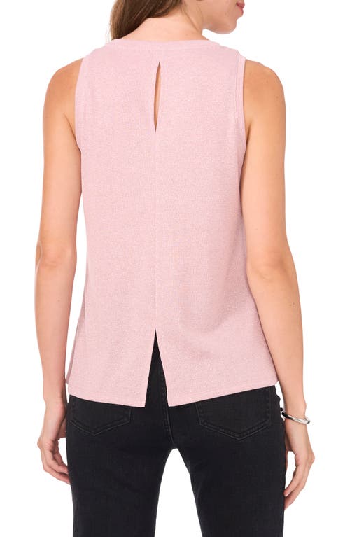 Shop Vince Camuto Metallic Knit Tank In Dusty Blush