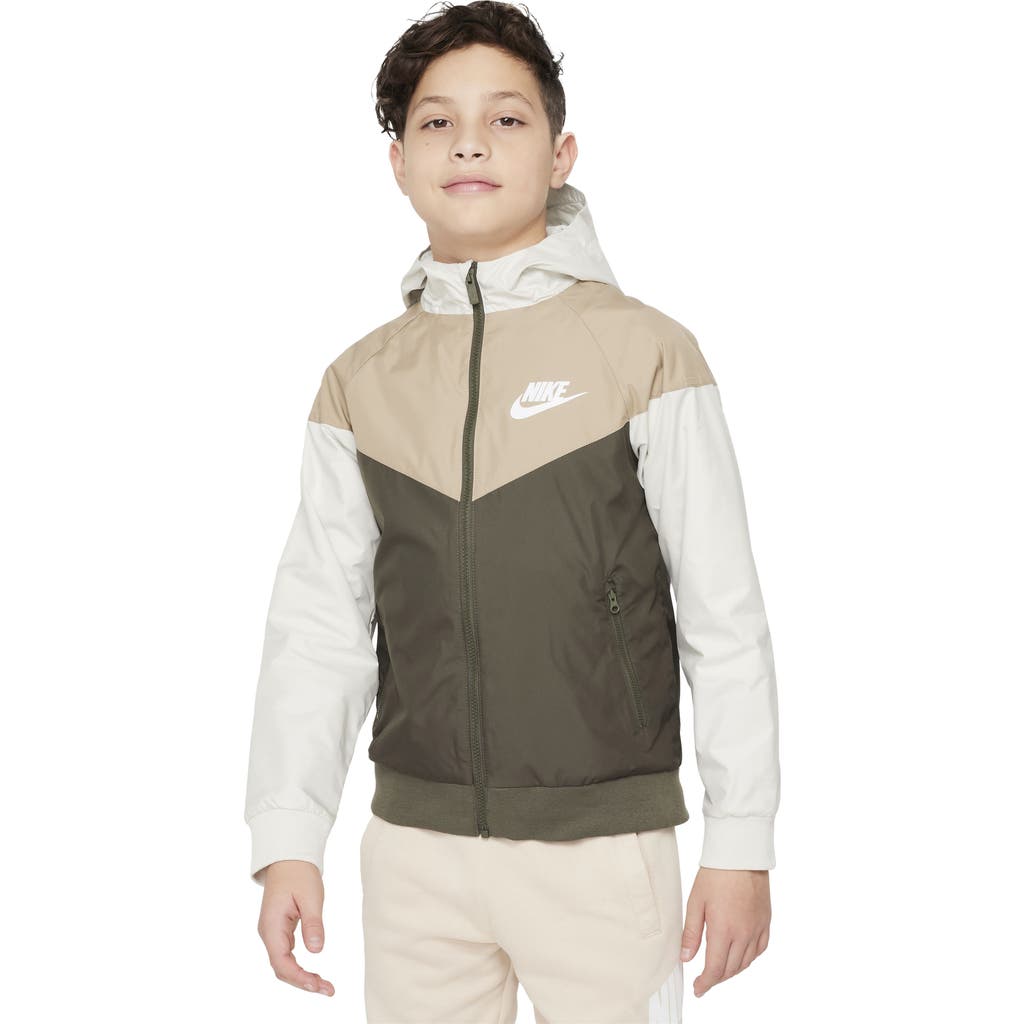 Nike Kids' Windrunner Water Repellent Hooded Jacket In Green