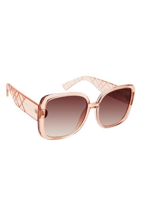 Kurt Geiger 59mm Square Sunglasses In Crystal Blush/ Brown Gradient