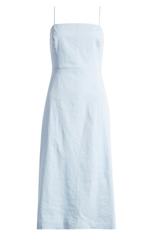 Good Strappy A-Line Linen Blend Dress in Skylight