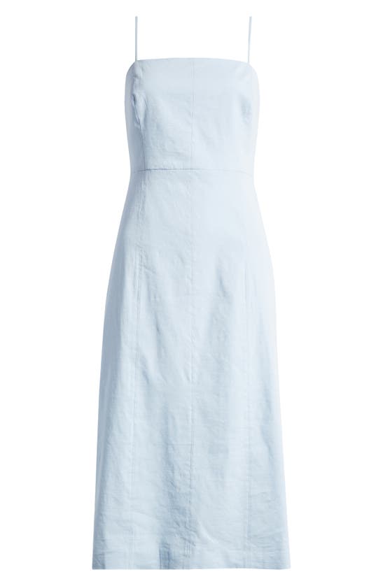 Shop Theory Good Strappy A-line Linen Blend Dress In Skylight