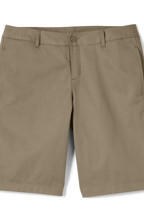 LANDS' END LANDS' END SCHOOL UNIFORM YOUNG PLAIN FRONT BLEND CHINO SHORTS