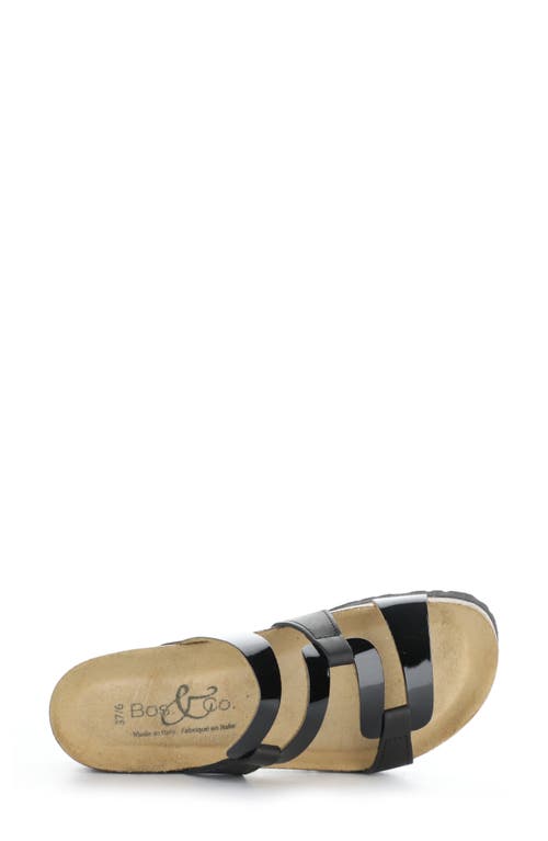 Bos. & Co. Luzzie Wedge Slide Sandal In Black Gaucho/patent