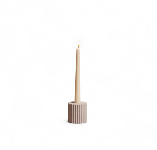 Shop Meso Goods Pilar Low Candle Holder In Ivory Small