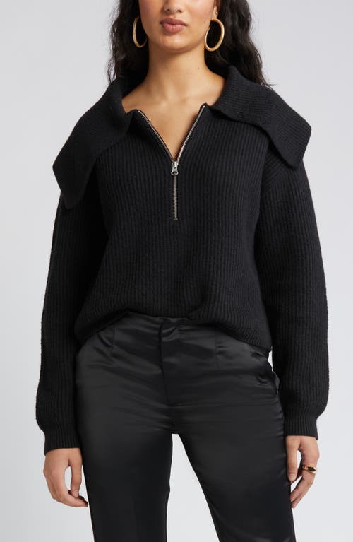 Open Edit Rib Half Zip Sweater at Nordstrom,