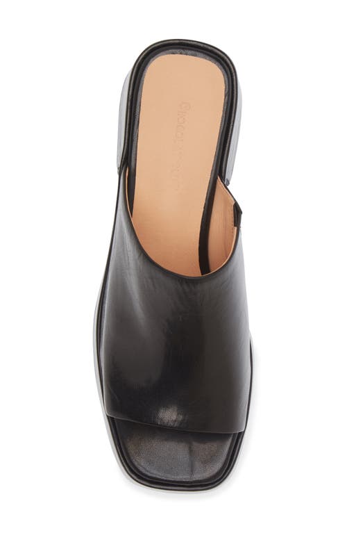 Chocolat Blu Huda Square Toe Sandal In Black Leather
