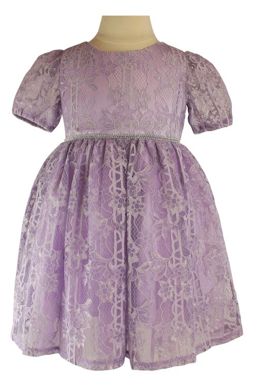 Popatu Kids' Floral Lace Dress In Lavender